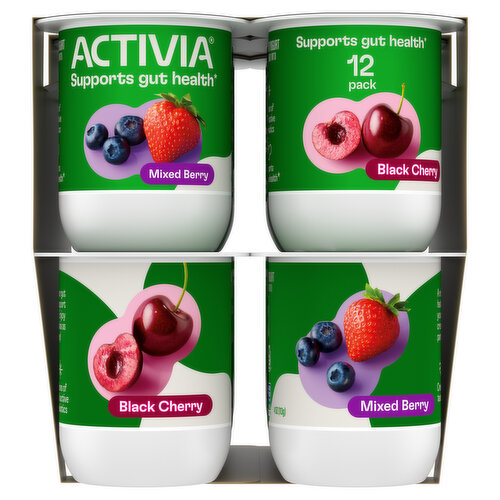 Activia Black Cherry & Mixed Berry Probiotic Low Fat Yogurt
