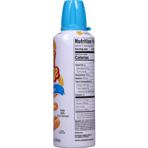 Easy Cheese Cheese Snack, Pasteurized, American