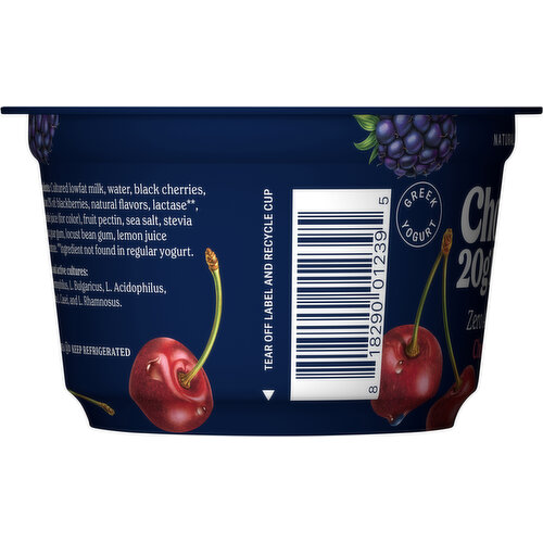 Chobani Cherry Berry Greek Zero Added Sugar Lowfat Yogurt