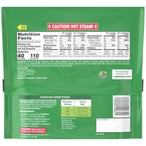 Green Giant Broccoli, Carrots, Cauliflower & Cheese Sauce