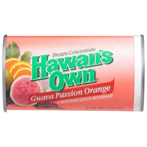 Hawaiis Own Frozen Concentrate, Guava Passion Orange