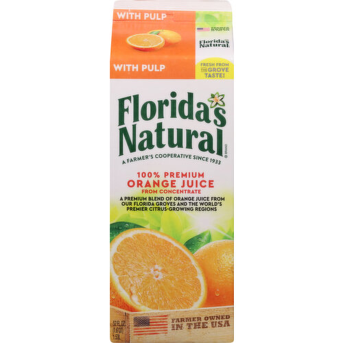 Florida's Natural Orange Juice, 100% Premium, with Pulp