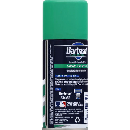 Barbasol Shaving Cream, Thick & Rich, Soothing Aloe