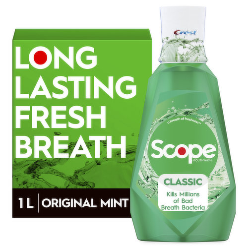 Crest Scope Classic Mouthwash Original Mint, 1L (Green)