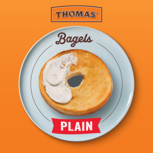 Thomas' Plain Bagels, 6 count, 18 oz