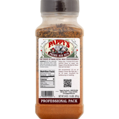 Pappy's Choice Prime Rib Rub, Professional Pack