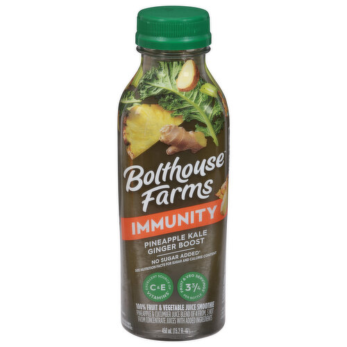 Bolthouse Farms Smoothie, 100% Fruit & Vegetable Juice, Immunity, Pineapple Kale Ginger Boost