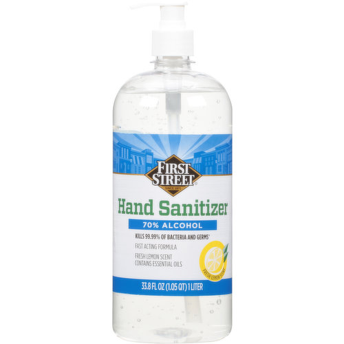 First Street Hand Sanitizer, Fresh Lemon Scent, 70% Alcohol