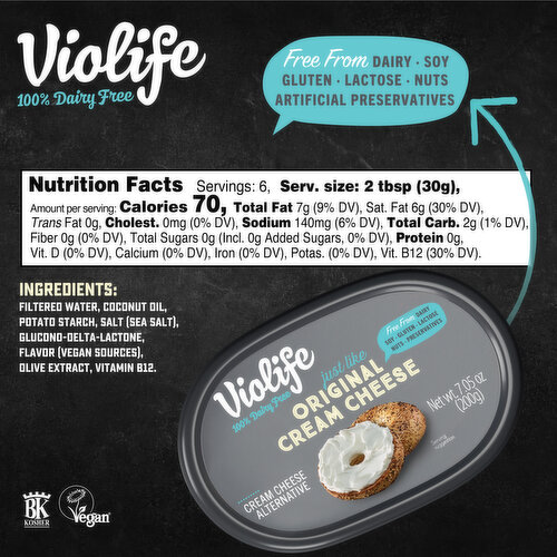 Violife Just like Cream Cheese Original, Dairy-Free Vegan