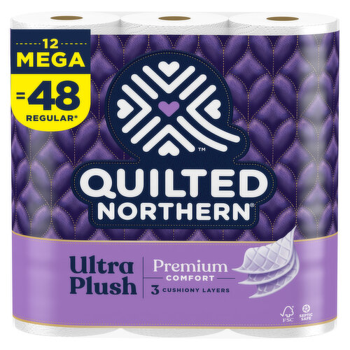 Quilted Northern Toilet Paper, Unscented, Mega Rolls, 3-Ply
