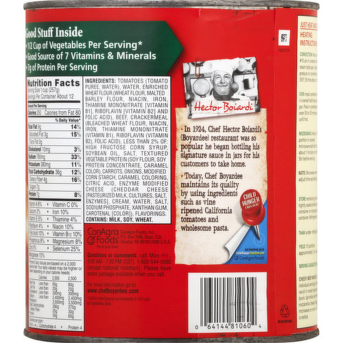 Chef Boyardee Ravioli, in Tomato & Meat Sauce, Beef