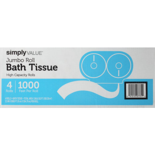 Simply Value Bath Tissue, Jumbo Roll, Two-Ply