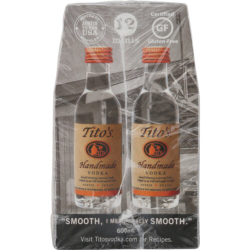 Tito's Vodka, Handmade, Minis, 12 pk