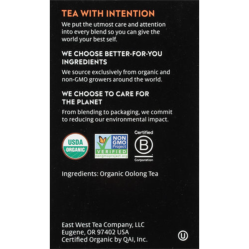 Choice Organics Oolong Tea, Oolong, Tea Bags