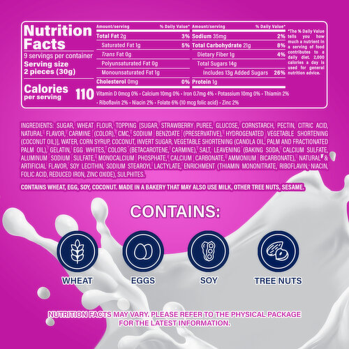 Marinela Coconut and Strawberry Marshmallow Cookies, 6 packs, 9.54 oz