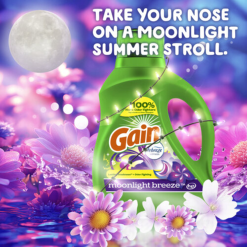 Gain Liquid Laundry Detergent, Moonlight Breeze Scent, 61 Loads