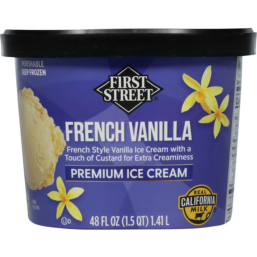 First Street Ice Cream, French Vanilla, Premium
