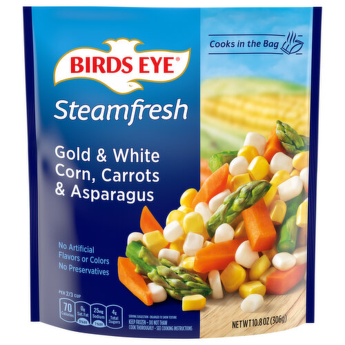 Birds Eye Gold & White Corn, Carrots & Asparagus