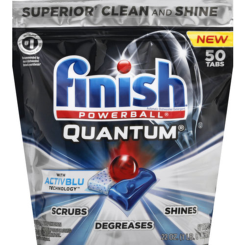Finish Dishwasher Detergent, Automatic, Quantum, with ActivBlu, Tabs