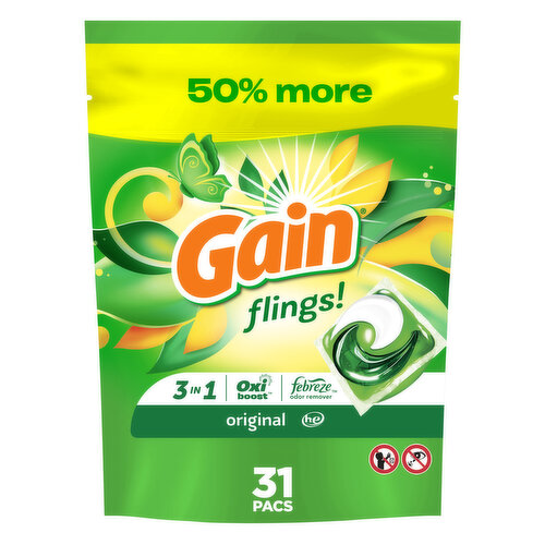 Gain flings Laundry Detergent Pacs, Original Scent