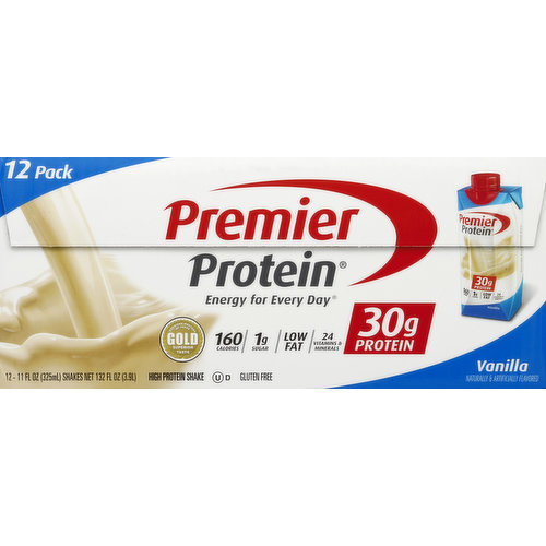Premier Protein Protein Shake, High, Vanilla, 12 Pack