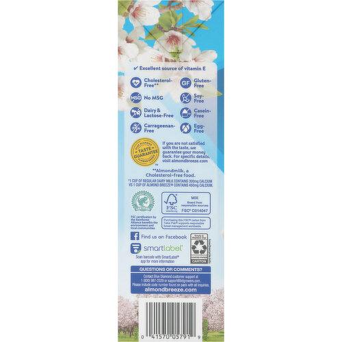 Blue Diamond Dairy-Free Unsweetened Vanilla Almondmilk