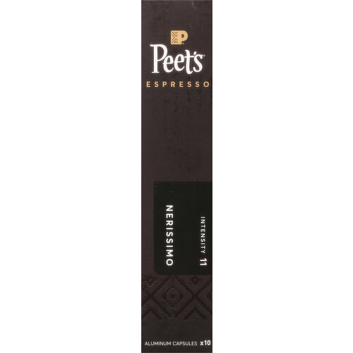 Peet's Coffee, 100% Arabica, Espresso, Dark Roast, Nerissimo, Aluminum Capsules