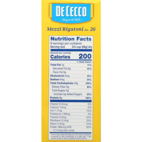 De Cecco No. 26 Mezzi Rigatoni