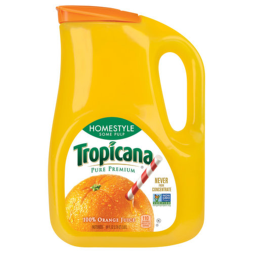 Tropicana Orange Juice, Homestyle Some Pulp, Pure Premium