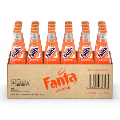 Fanta Orange Soda Soft Drink Glass Bottles
