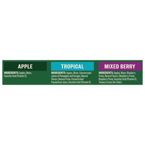 Tree Top Apple Sauce, Apple/Tropical/Strawberry, Variety Pack