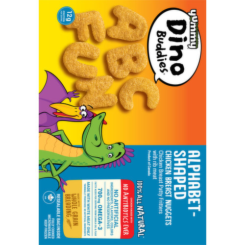 Dino Buddies Nuggets, Chicken Breast, Alphabet Shaped