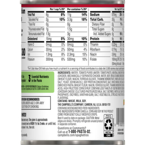 SpaghettiOs Meatballs Pasta