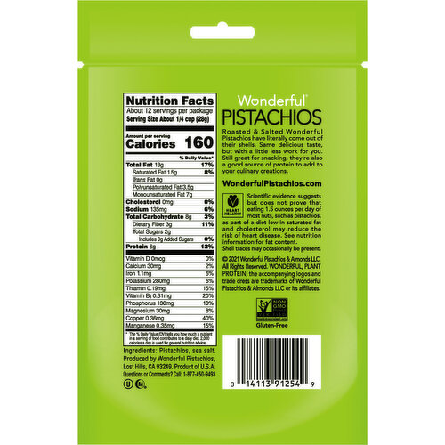 Wonderful No Shells Roasted & Salted Pistachios