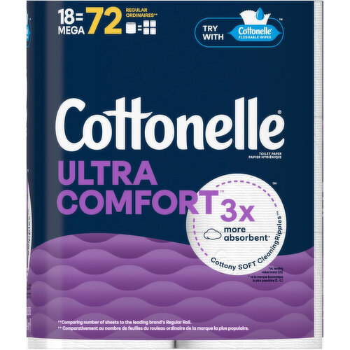 Cottonelle Toilet Paper, Mega Rolls, 2-Ply