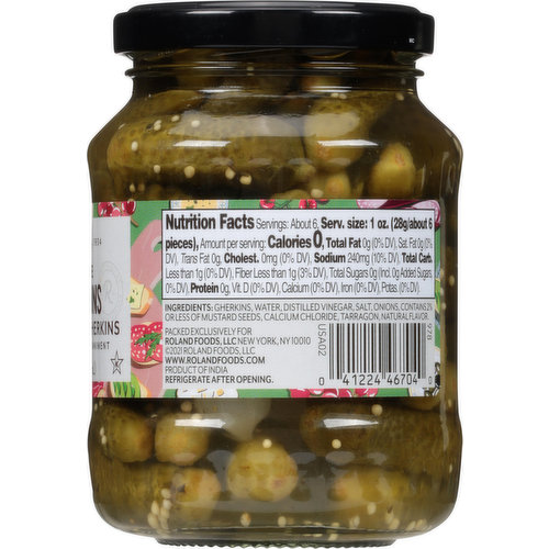 Roland Pickles, Cornichons, French Style Gherkins, Extra Fine