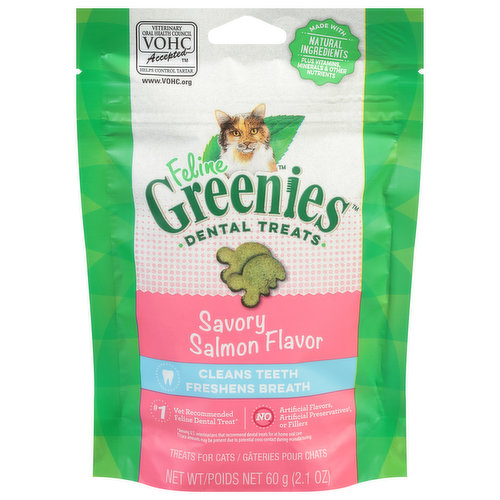 Feline Greenies Dental Treats, Savory Salmon Flavor