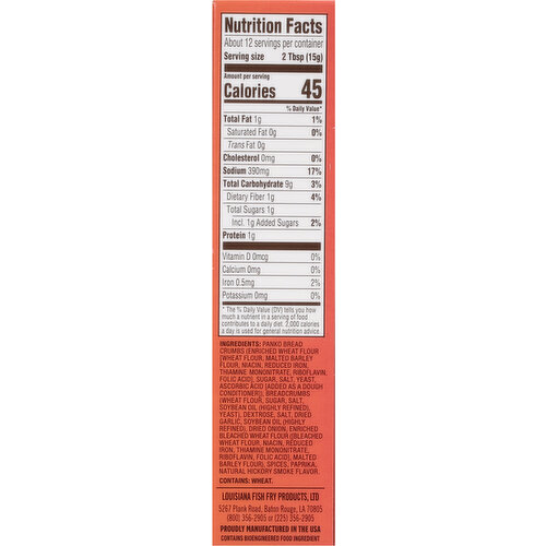 Louisiana Fish Fry Products Crunchy Oven Baked Pork Seasoned Coating Mix