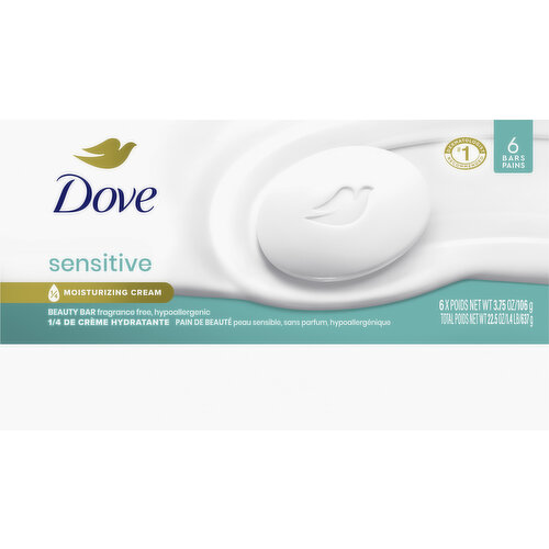Dove Beauty Bar, Fragrance Free, Hypoallergenic, Sensitive