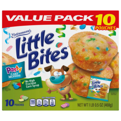 Entenmann's Party Cake Cake and Sprinkles Mini Muffins, Value Pack, 10 packs, (4 ct each), 16.5 lbs  Case