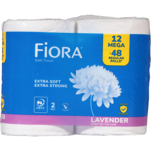 Fiora 2-Ply Extra Soft Extra Strong Lavender Scent Mega Bath Tissue