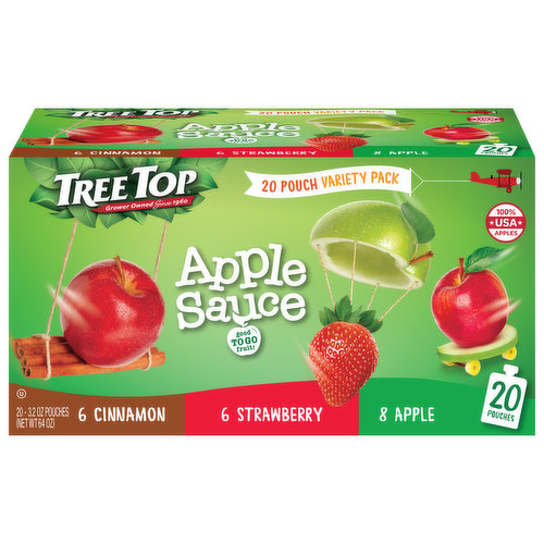 Tree Top Apple Sauce, Cinnamon/Strawberry/Apple, Variety Pack