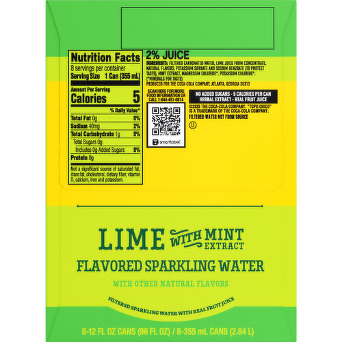 Topo Chico Sabores Lime with Mint Extract Sparkling Water Cans