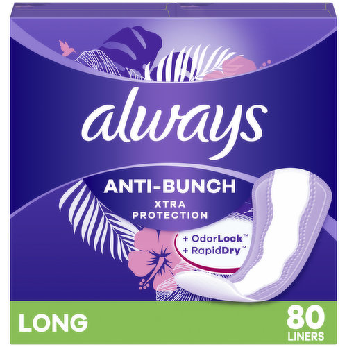 Always Anti-Bunch Xtra Protection, Long, Unscented, 80 CT