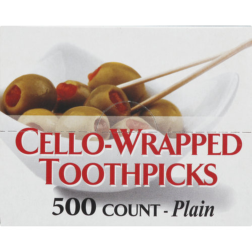 Poly King Toothpicks, Plain, Cello-Wrapped