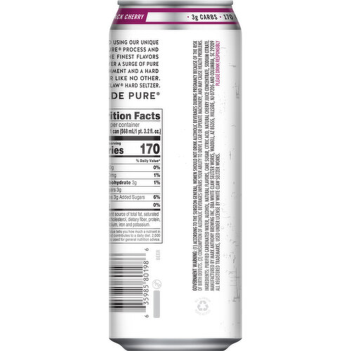 White Claw Hard Seltzer Hard Seltzer, Black Cherry