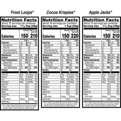 Kellogg's Breakfast Cereal, Variety Pack