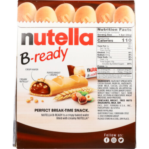 Nutella Wafer, Hazelnut Spread with Cocoa, Crispy