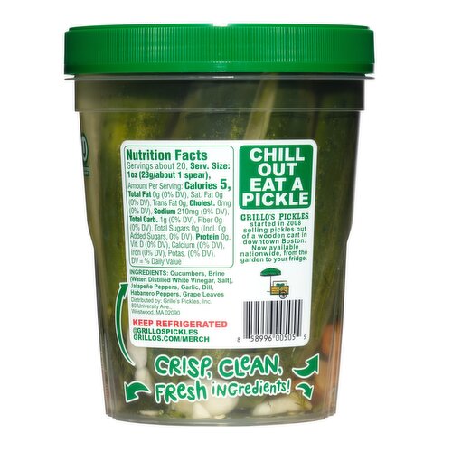 Grillo's Pickles Hot Dill Pickle Spears