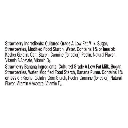 Yoplait Low Fat Strawberry/ Strawberry Banana Yogurt